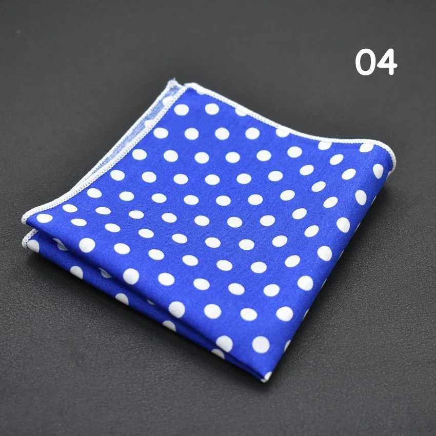 Mens polka dot pocket square cotton white navy blue steering formal dress wedding party set scarf bridal room chest towel Hanji W241213