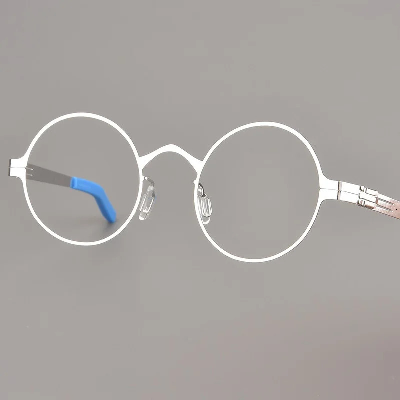 Classics Round Screwless Glasses Frame Men Women Ultralight Eyeglasses n Eyewear Fashion Standard Face Style Germany 241213