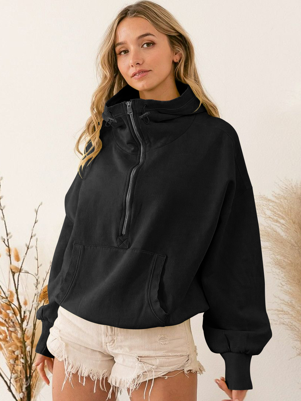 2025 free shipping designer hoodies for womens Hooded sweatshirt black pink blue green begei Sports hoodie zipper drawstring long sleeved top
