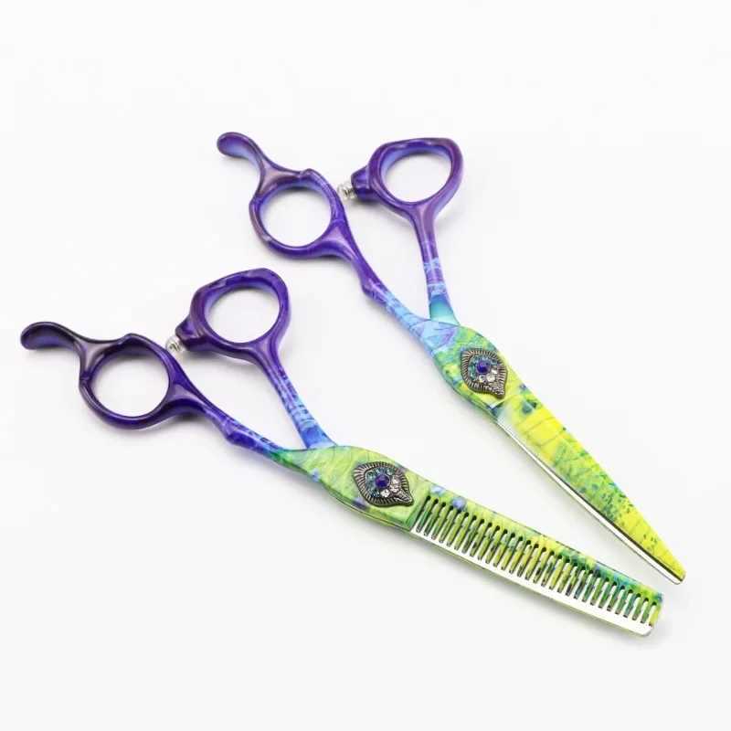 New Arrival Peacock Green Hair Clipper 6-inch Professional Hair Clipper Thin Clipper Made of 440C Steel from Japan Z241213