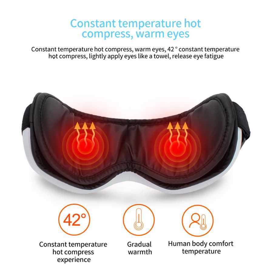 Intelligent eye massager rechargeable eye mask suitable for dark circles puffing and drying to relieve eye fatigue very suitable for sleep and travel 