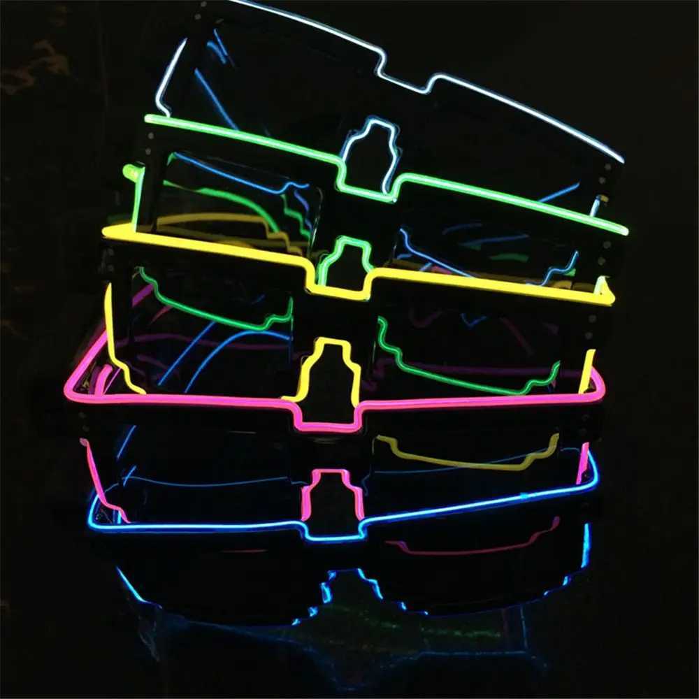 Sunglasses LED Light-up Glasses Novel Mosaic Wireless Glow in the Dark for Rave Party Funny Neon Christmas Shades Adult Kids H241213INGV