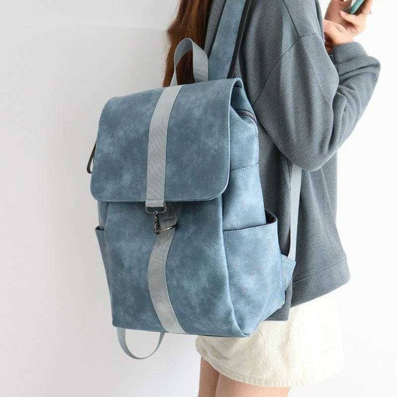 High end shoulder bag for women, large capacity leather backpack for female college students, computer travel bag, backpack 241215