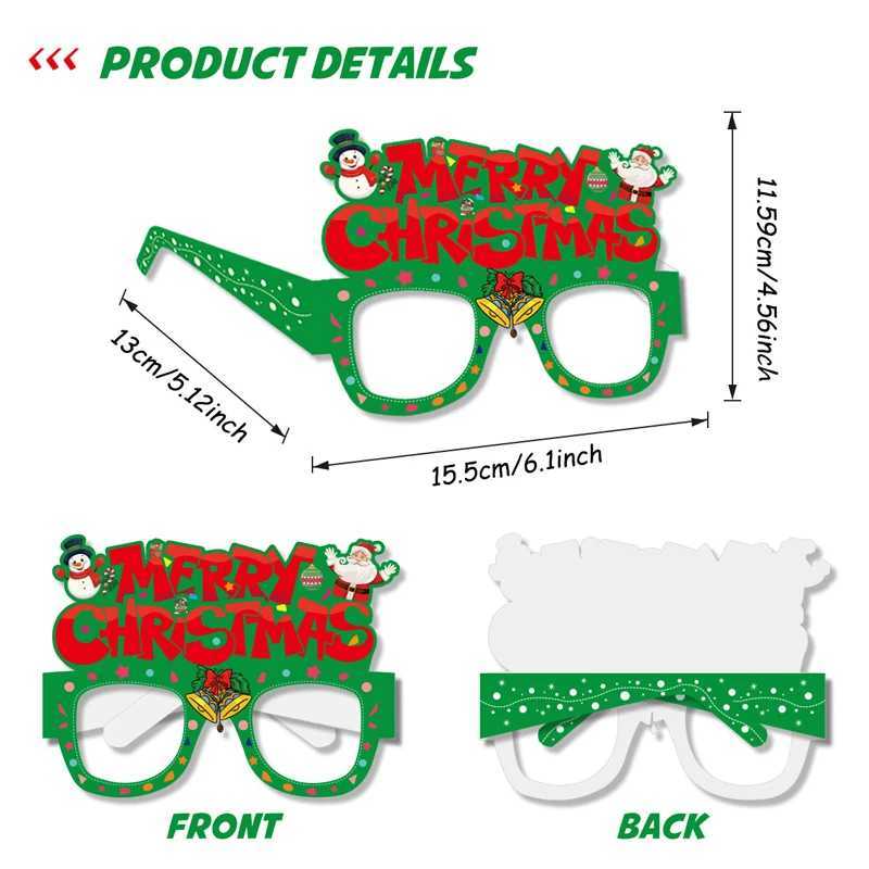 Sunglasses 2025 New Year Party Glasses 8pcs Christmas Photo Props Noel Xmas Decorations Kids Adult Eyeglasses Photobooth Gifts Supplies H241213