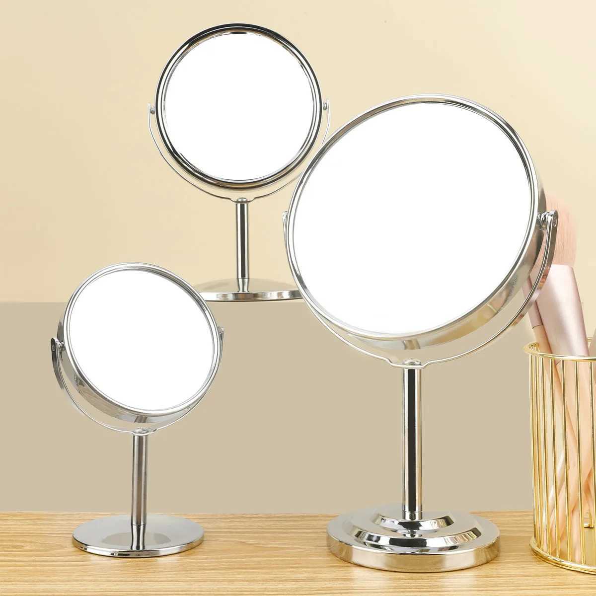 3/4/5in Double-Side Makeup Mirror With 2X Magnification Clear Reflection And Easy To Carry Desktop Vanity Mirror With StandXJ241213