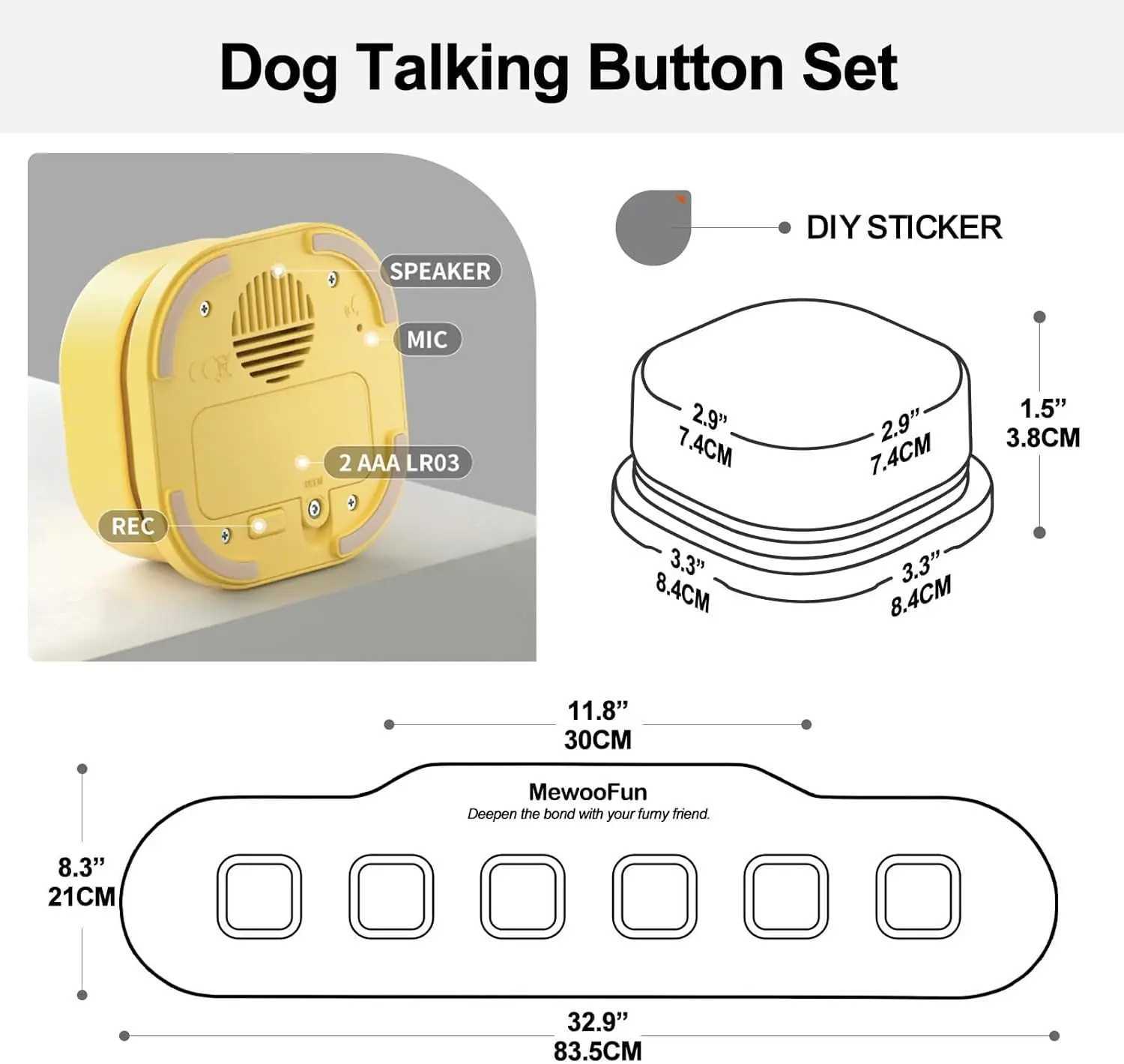 Friendly Dog Buttons Training Words Dog Talking Training Buttons Set 6 Packs for Communication Starter Pack with Training Manual X241213