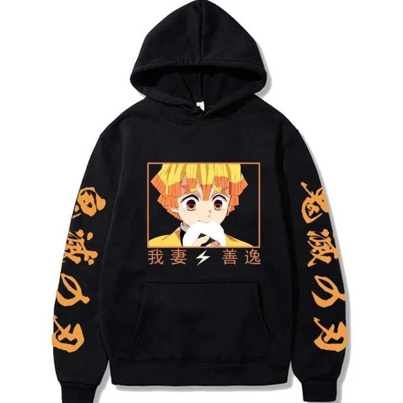 Rengoku Kyoujurou hooded sweatshirt role-playing clothing sweatshirt zipper mens anime black zipper W241213