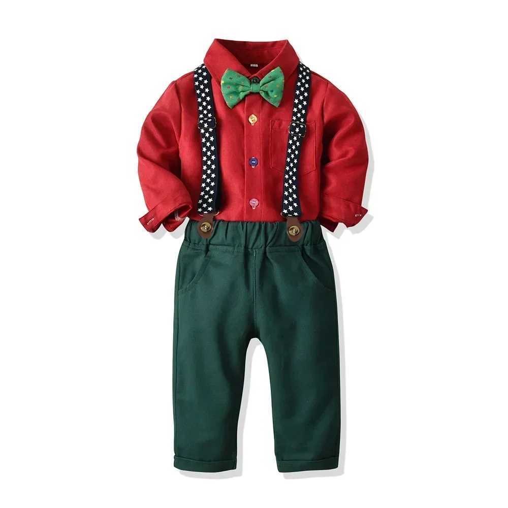Boys Spring/Summer Cotton Christmas Set 2-12Y Boys Shirt and Pants Covering Boys Clothing W241213