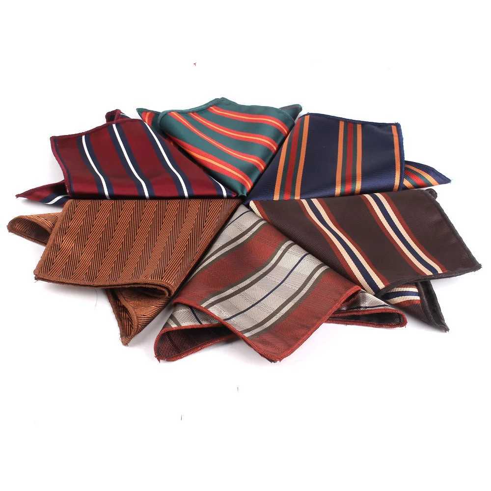 New striped pocket square mens paisley chest towel wedding kerchief mens Hanji mens handle set pocket towel W241213