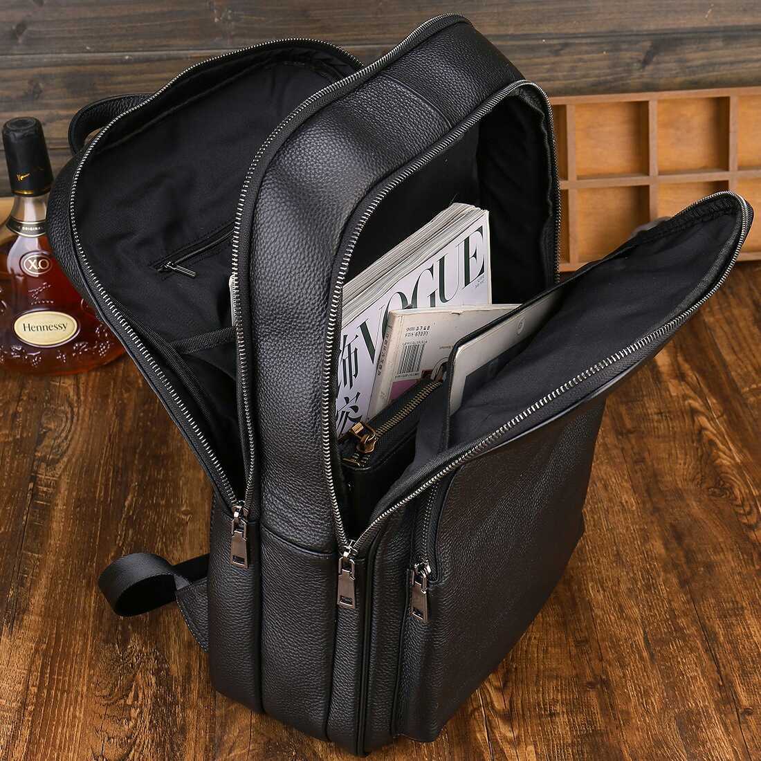 Backpack Men's leather backpack Simple and light travel bag Business casual men's large capacity travel computer bag 241215