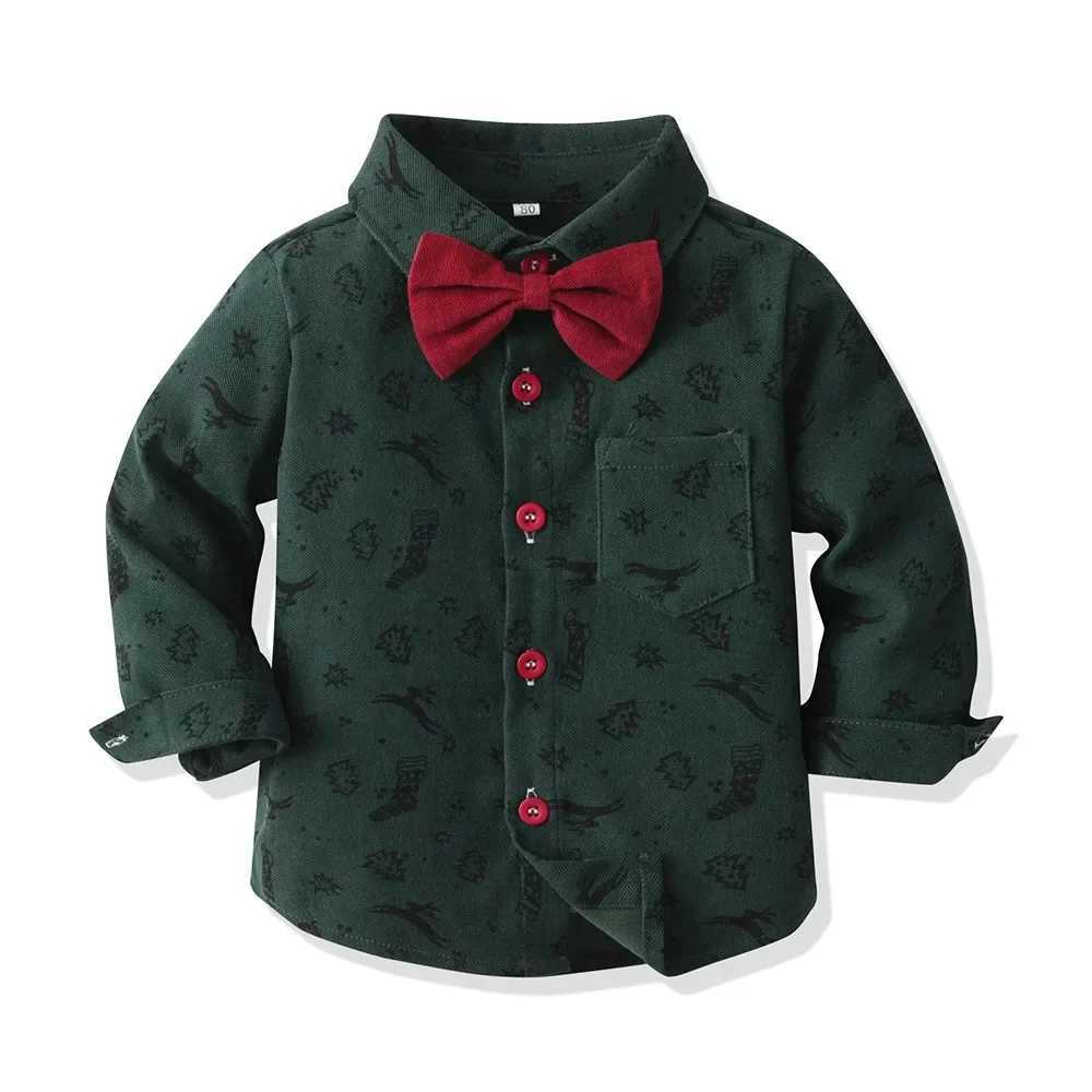 Childrens Mens Childrens Clothing Set Long Sleeve Shirt+Pants Set Youth Formal Set Christmas Set 1 2 3 4 5Y Set W241213