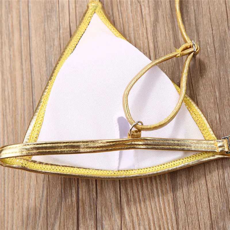 Women Bikini Sets Gold Color Sequins Bikini Set Women Swimwear Push Up Padded Swimwear For WomenXJ241212