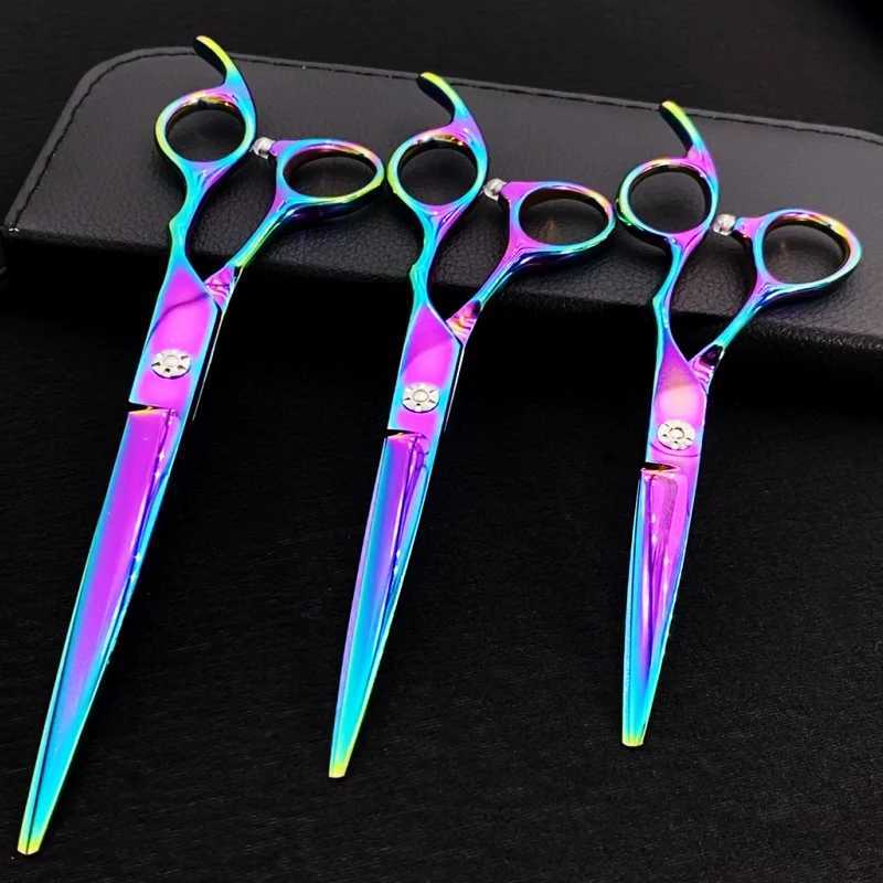 New Arrival 6.5 7.5 8.5 Colorful Professional Hair Cutting Hair Scissors Hair Shears Sharp Scissor for Barber Z241213