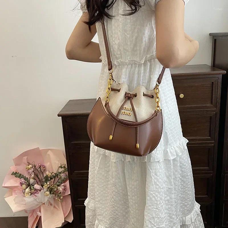 Totes Handheld Bucket Bag For Women 2024 Fashionable Casual Shoulder Korean Version Niche Simple High-end Crossbody