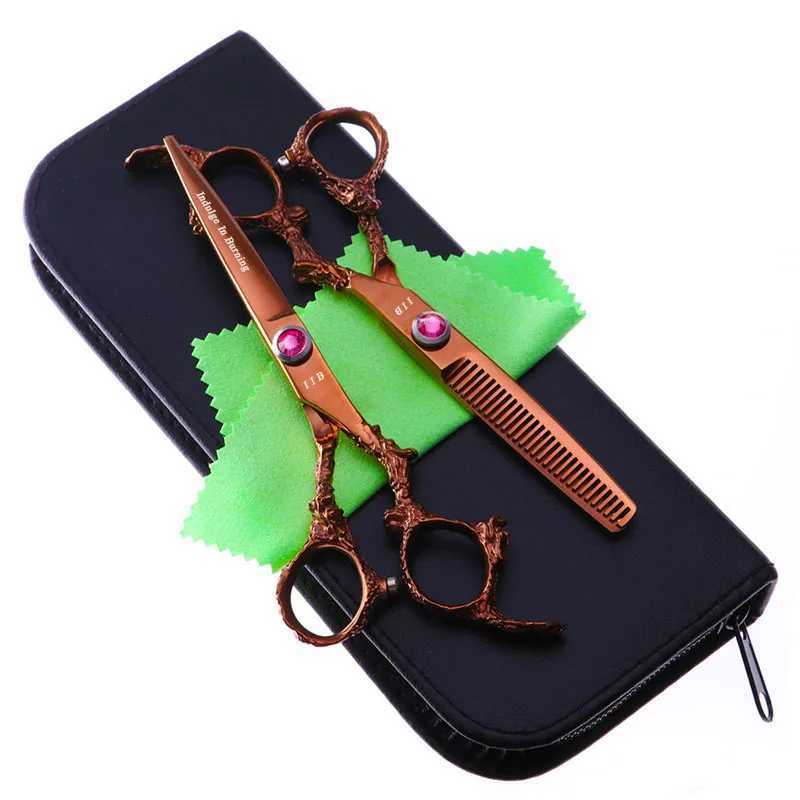 New Arrival Professional Stainless Steel Hair Scissors Salon Cutting/Thinning Hairdressing Shears Regular Flat Teeth Blade Styling Tools Z241213