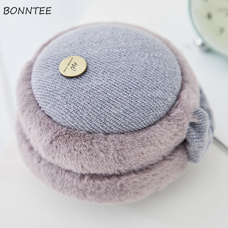Earmuffs Womens Winter Elegant Aesthetics Simple Cotton Plush Womens Earrings Cute Korean Womens Earrings 241211