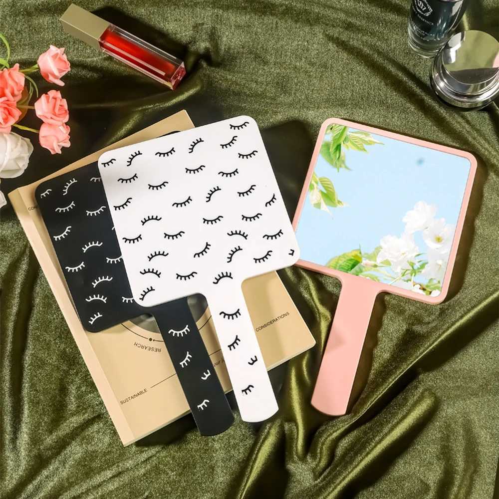 1 Piece 12cm Eyelash Extension Handheld Mirror Lashes Design High Definition Square Compact Makeup Mirrors Tools Beauty SalonXJ241213