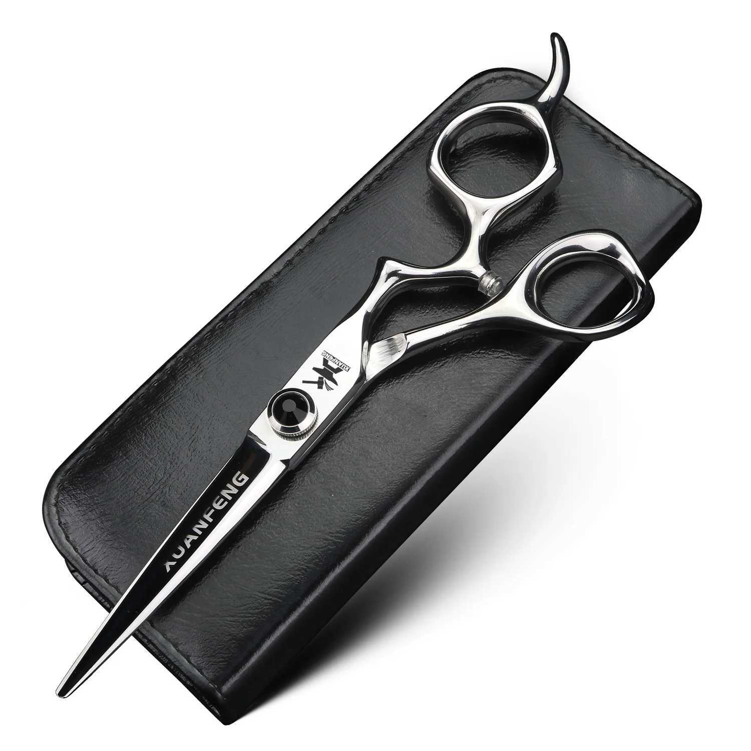 New Arrival Xuanfeng 6-inch silver curly hair handle scissors steel hair clippers and thin scissors Z241213