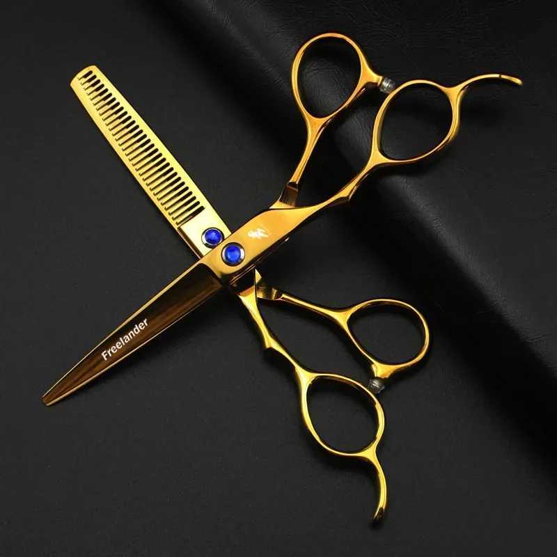 New Arrival Professional Japanese 440c Left Hand 6-inch Gold Clipper Barber Z241213