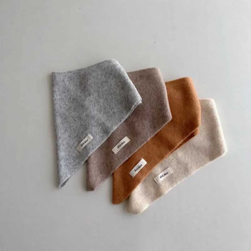 Scarves Wraps Baby Wool Triangle Scarf Autumn Winter Warm Windproof Neckerchief Kids Knitted Towel Solid Boys Girls Childrens Cashmere Scarf H241213