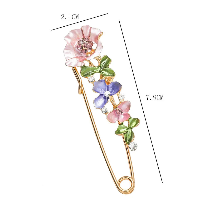 Sweet Flower Shape lapel pin inlaid with shiny chest fully matched Versatile Corsage accessories 241210