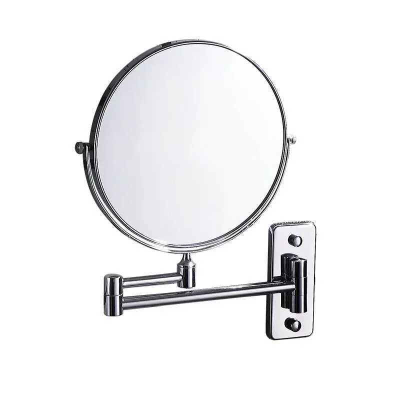 Matte 6 inch Wall Mounted Bathroom Mirror 360 Degree Telescopic Folding 2-Face Double Bath Cosmetic mirrors for Women MakeupXJ241213