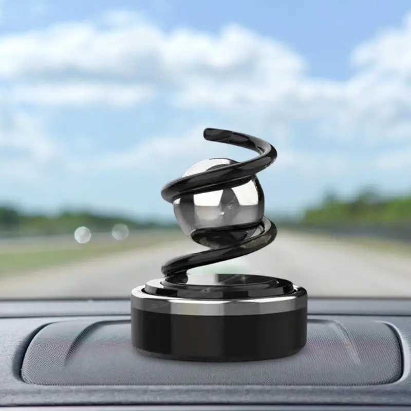 Car Solar Air ener Rotating Solar Powered Car Aroma Diffuser Car Fragrance Ornament With Spring Suspend BallXJ241213