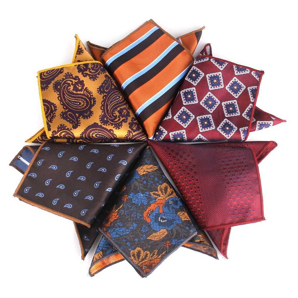 New Floral Pocket Square For Men Paisley Chest Towel Wedding scarf Gentlemen Hankies Mens Handkerchief Jacquard Pocket Towel W241213