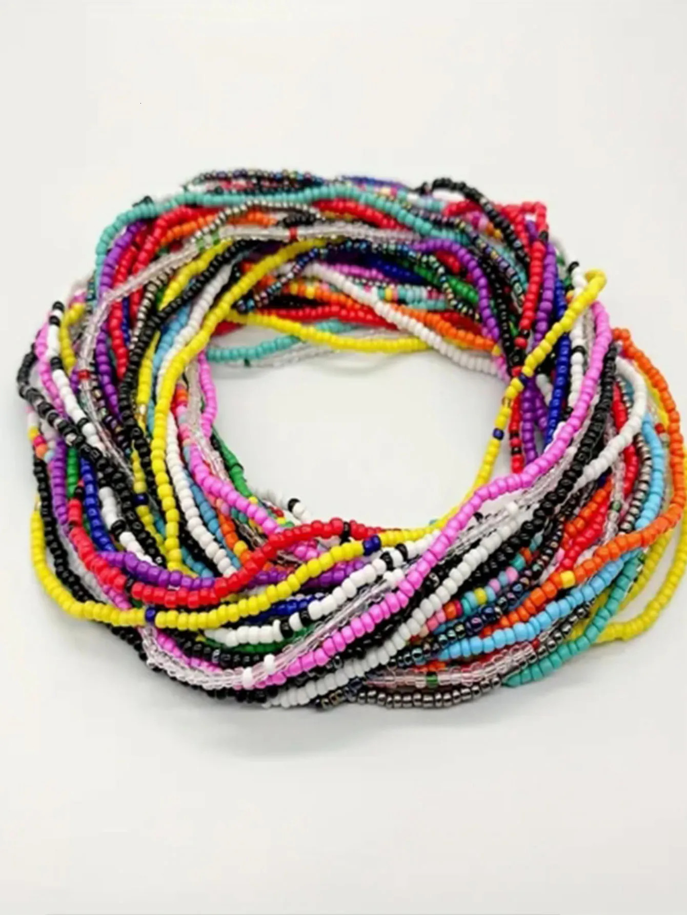 10PcsSet Boho Elastic Seed Beads Waist Belly Belt Chains Women Summer Bikini Sexy Aesthetic Body Jewelry Accessories 241213