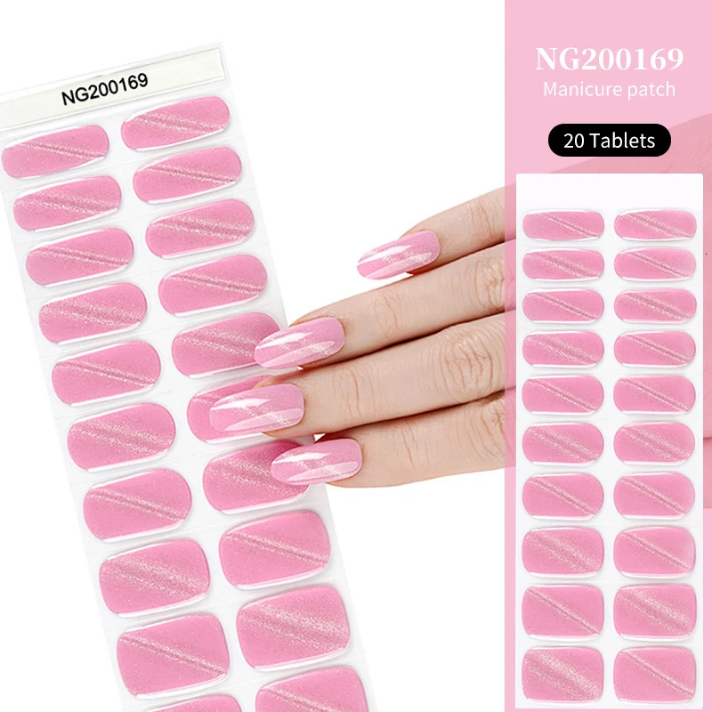 Semi curing packaging Fast gel nail sticker Earth gel packaging adhesive Full cover gel nail decal UV lamp curing process decoration 241205