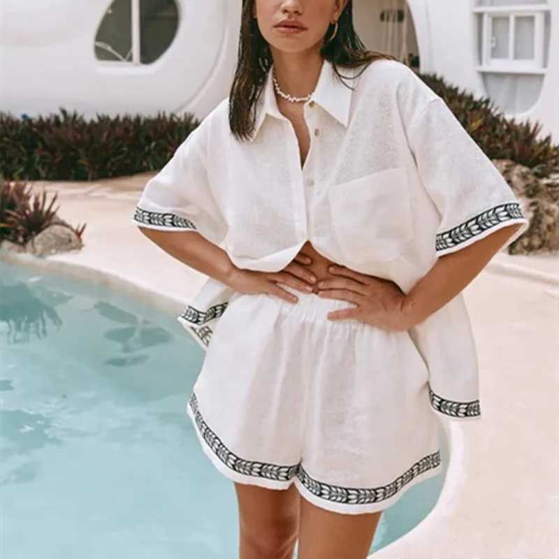 Women's Two Piece Pants Hirigin Women Summer Shorts Outfits Fashion Print Short Slve Shirts Tops Elastic Waist Shorts Vintage 2 Pieces Clothes Se