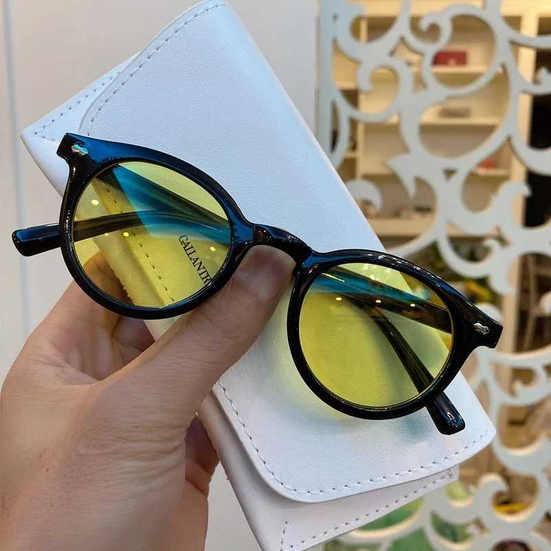 Fashion New Round Sunglasses Clear Tinted Lens Brand Design Party Show Vintage Sun Glasses Man/Women Eyewear Oculos De SolX241213