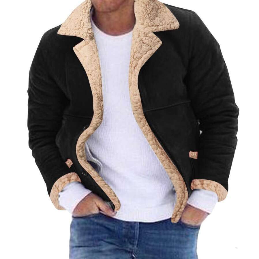 Large Size Leather Fashion Brand Winter New Style Fashionable Men's Fur Integrated With Plush Thick Jacket For Men