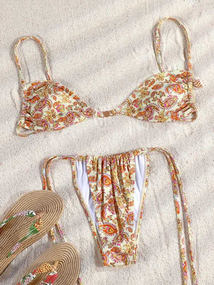 ZRTAK Two Piece Suit Bikinis 2024 Women Swimsuit Push Up Bathing Suit Sexy Bikinis Sets Swimwear Print Beachwear Solid BiquinisXJ241212