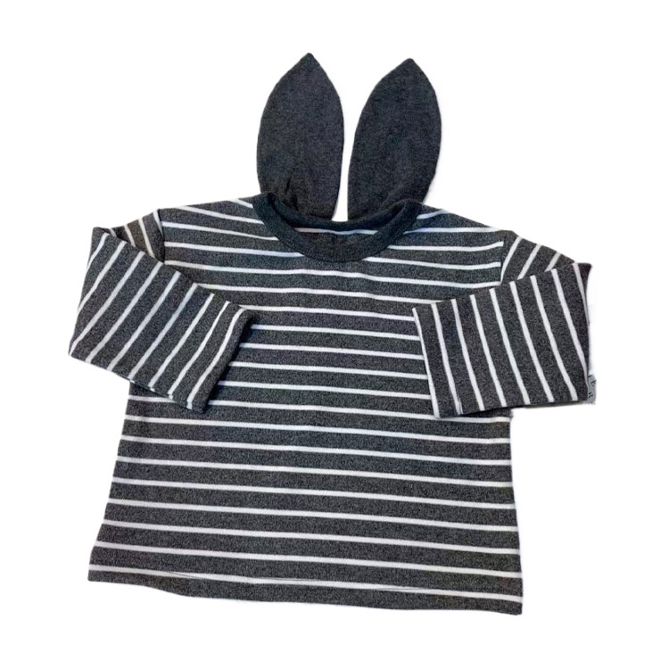 Spring and Autumn Children's Fashionable Long Sleeve Tops Featuring Rabbit Ears - Boys and Girls