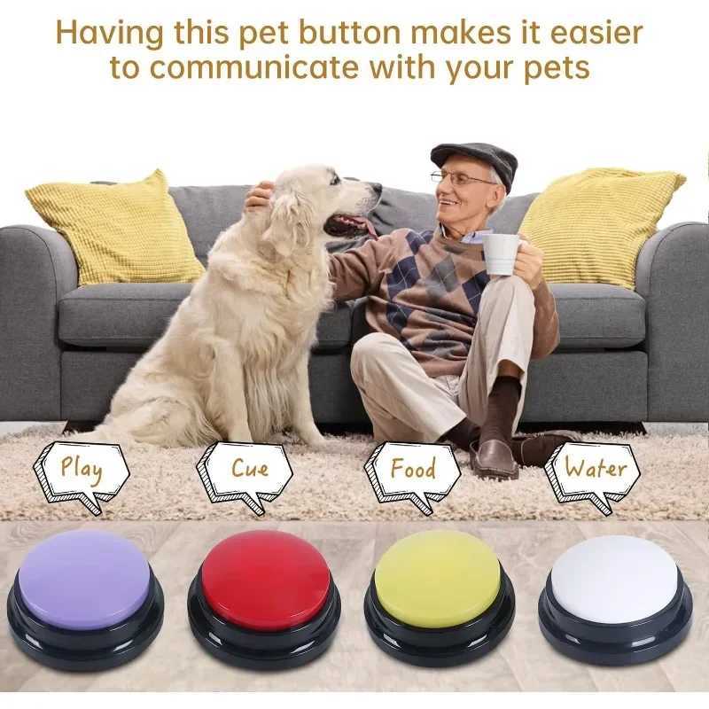 Dog Training Buzzer Dog Game Dog Accessories Pet Training Buzzer Button Record Answer X241213