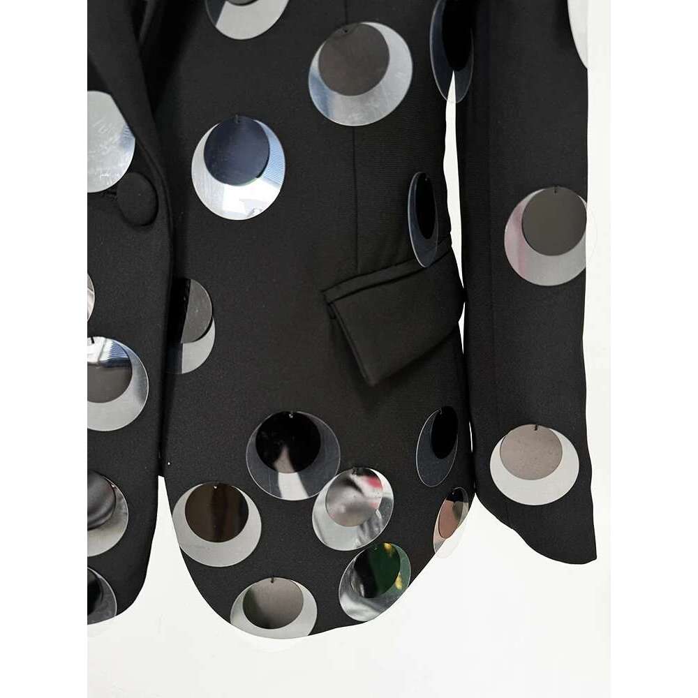 Ladies' Suit HIGH Quality Newest Designer Jacket Women's Single Button Sequined Blazer