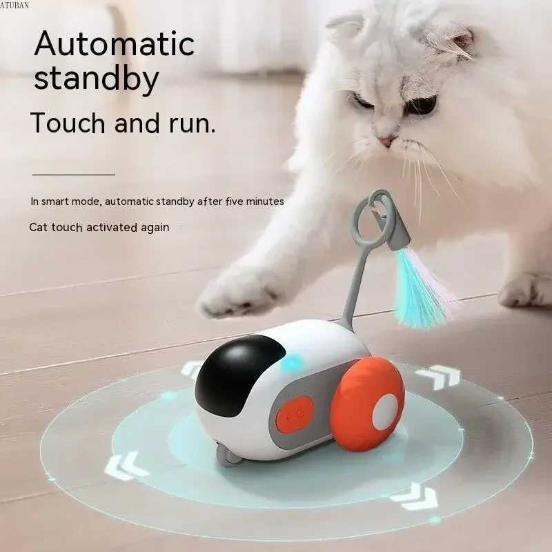 Remote intelligent cat toy active rolling car with replaceable car used for charging indoor cats/kittens/puppies evil car X241213