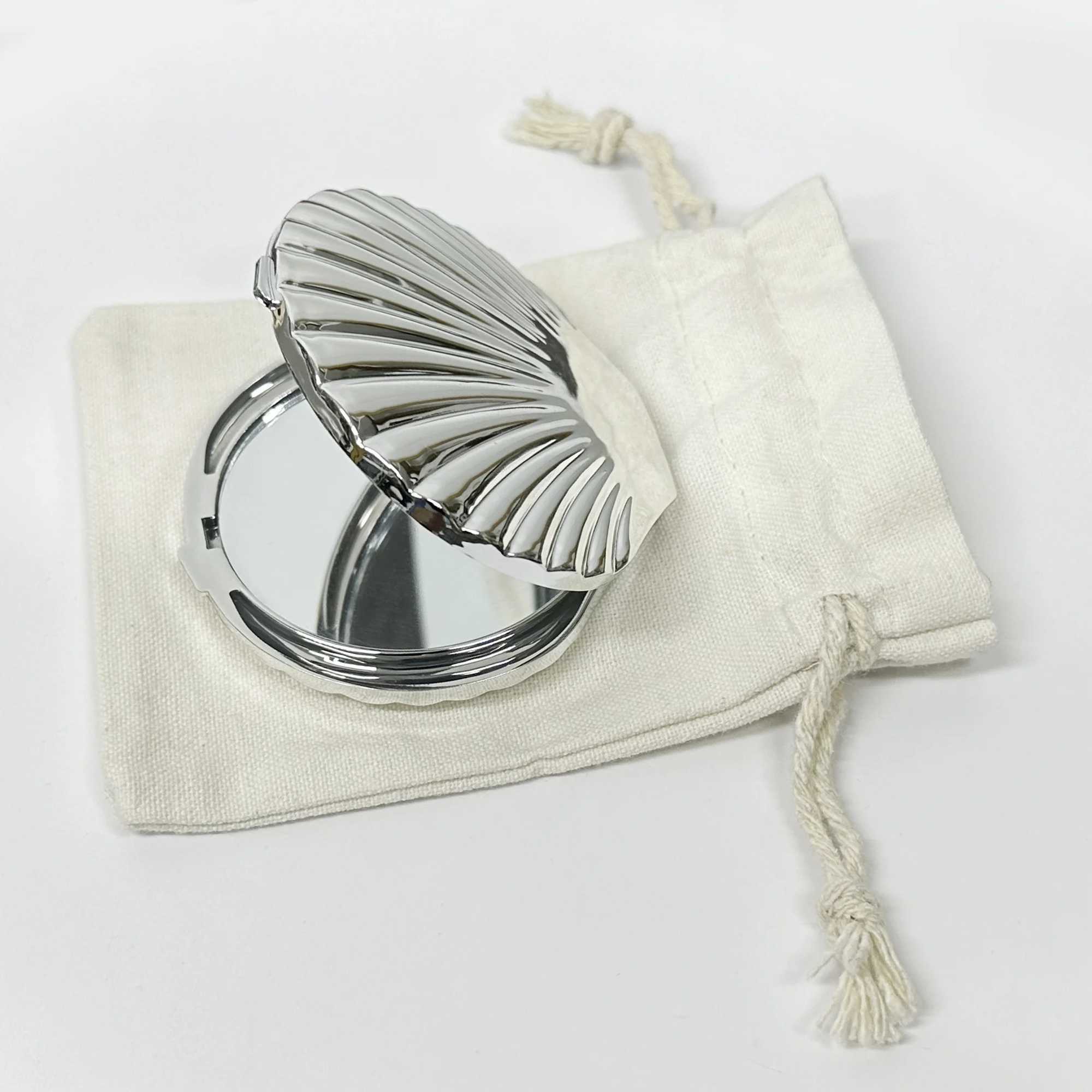 Shell Shape Folding Makeup Mirror Cute Double Sided Shell Pocket MirrorXJ241213