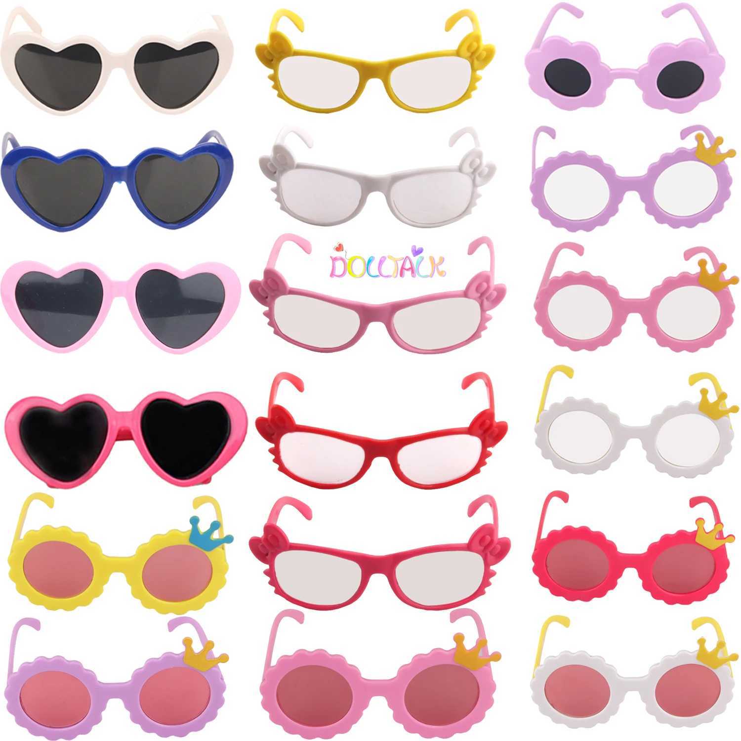 Sunglasses Cute Doll Sunglass For American 18 Inch Girl Dolls Beach Party Travel Glasses For 43cm Baby New Born DIY Doll Girls Toy Gift H241213
