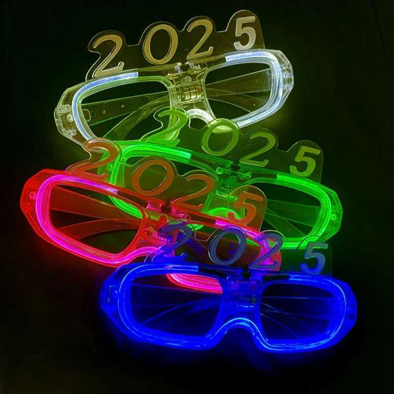 Sunglasses 1-20pcs 2025 Neon Glasses Glow In The Dark LED Light Up Glasses Christmas Party Gift For New Year Party Luminous Decorations H241213