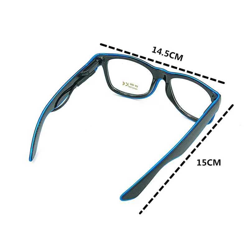 Sunglasses 1PC Flashing EL Wire Led Glasses Luminous Party Decorative Lighting Classic Novelty Gift Bright LED Light Up Party SunGlasses H241213