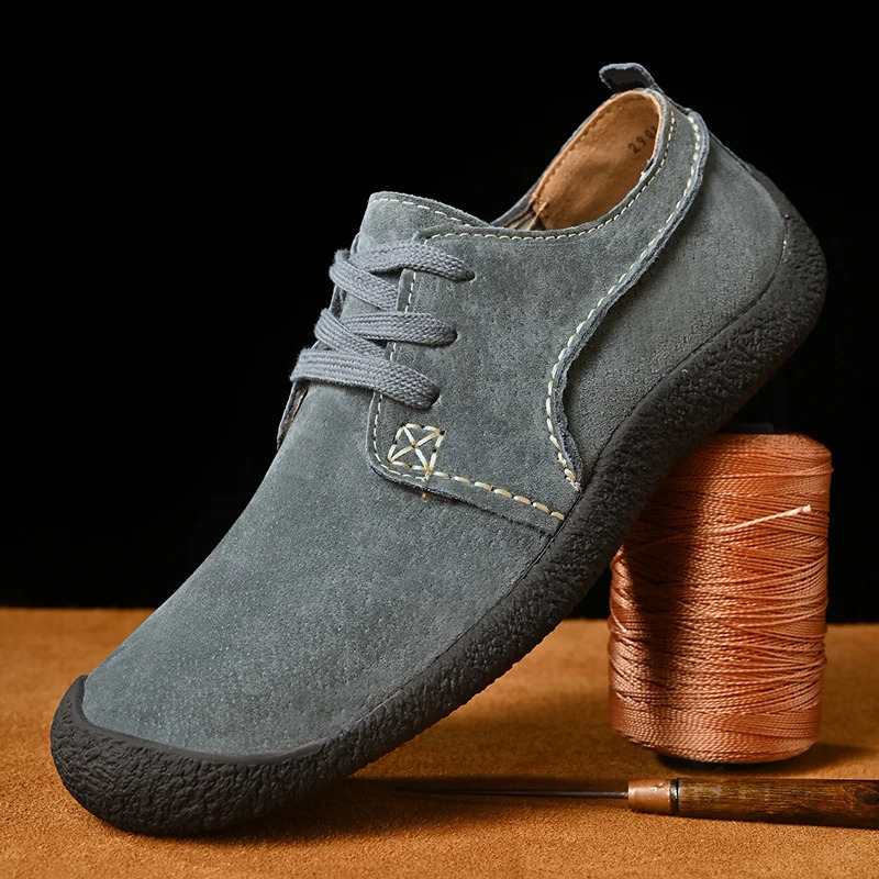 Suede Leather Men Casual Shoes Fashion Male Hiking Shoes Trendy Sneakers Mens Comfortable Treking Footwear Trainers 241213