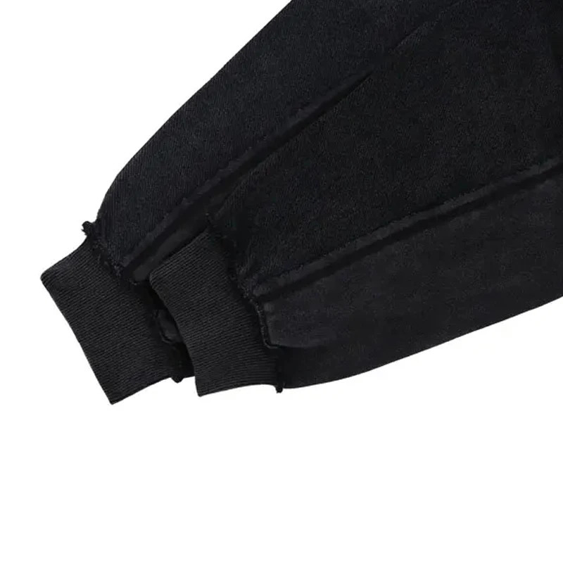 2024 Winter Hip Hop Splicing Retro Hoodie Sweater Old Warm Creative Outdoor 241212