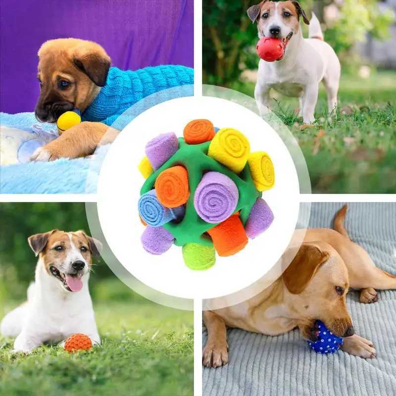 Fur dog snuff toy olfactory ball unbreakable olfactory interactive treatment ball dog treatment dispenser toy interactive dog puzzle toy X241213