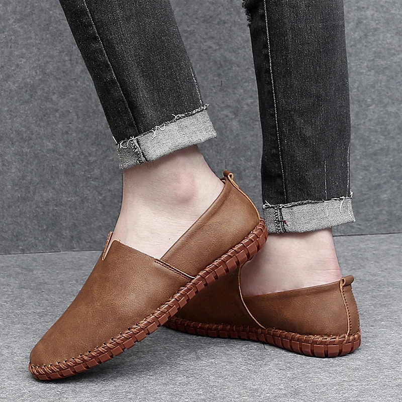 Outdoor casual shoes handmade Moccasins leather Loafers mens driving shoes size 39-48 241213