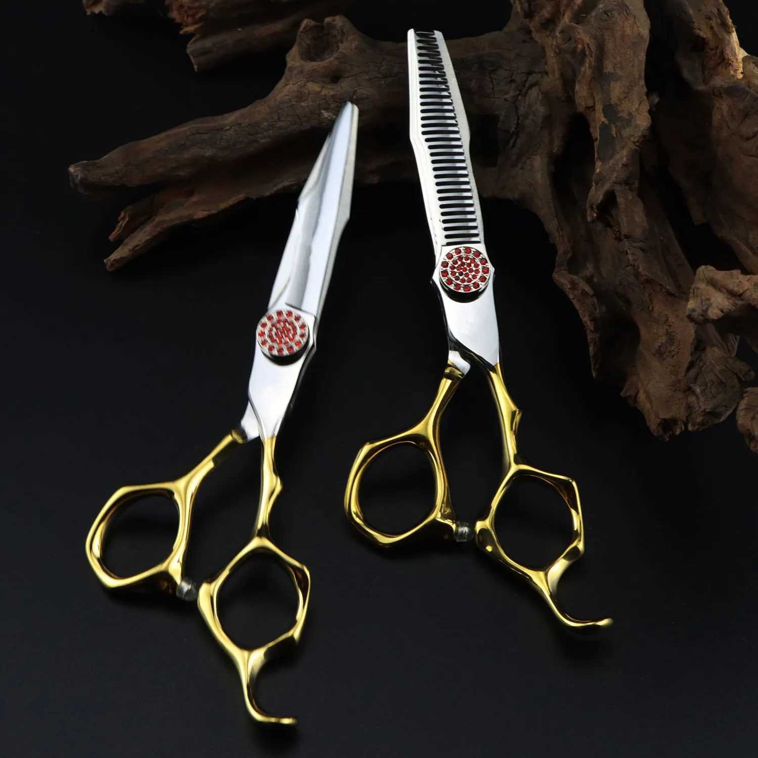 New Arrival Professional JP440C Steel 6-inch Ruby Golden Hair Clip Hair Clip Slim Barber Z241213