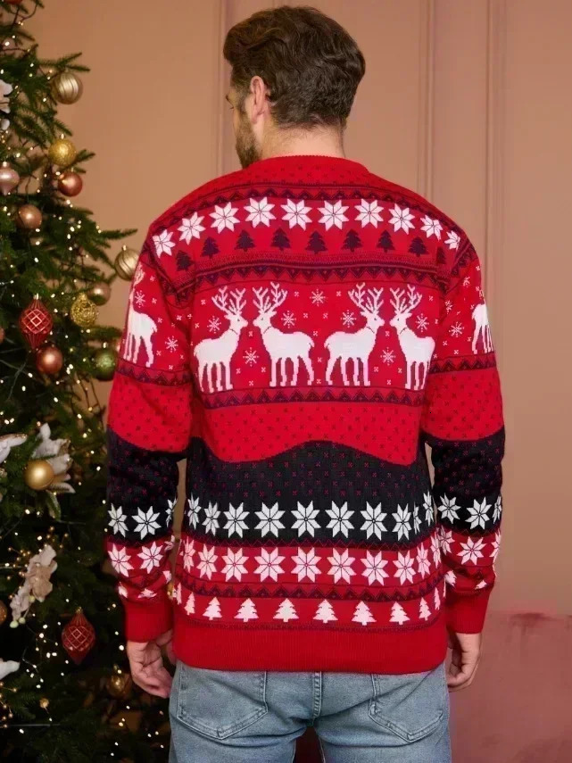 2024 Women Men Kids Christmas Sweaters Casual Soft Jumpers Warm Thicken Matching Outfits Pullover Knitwear Xmas Family Look 241203