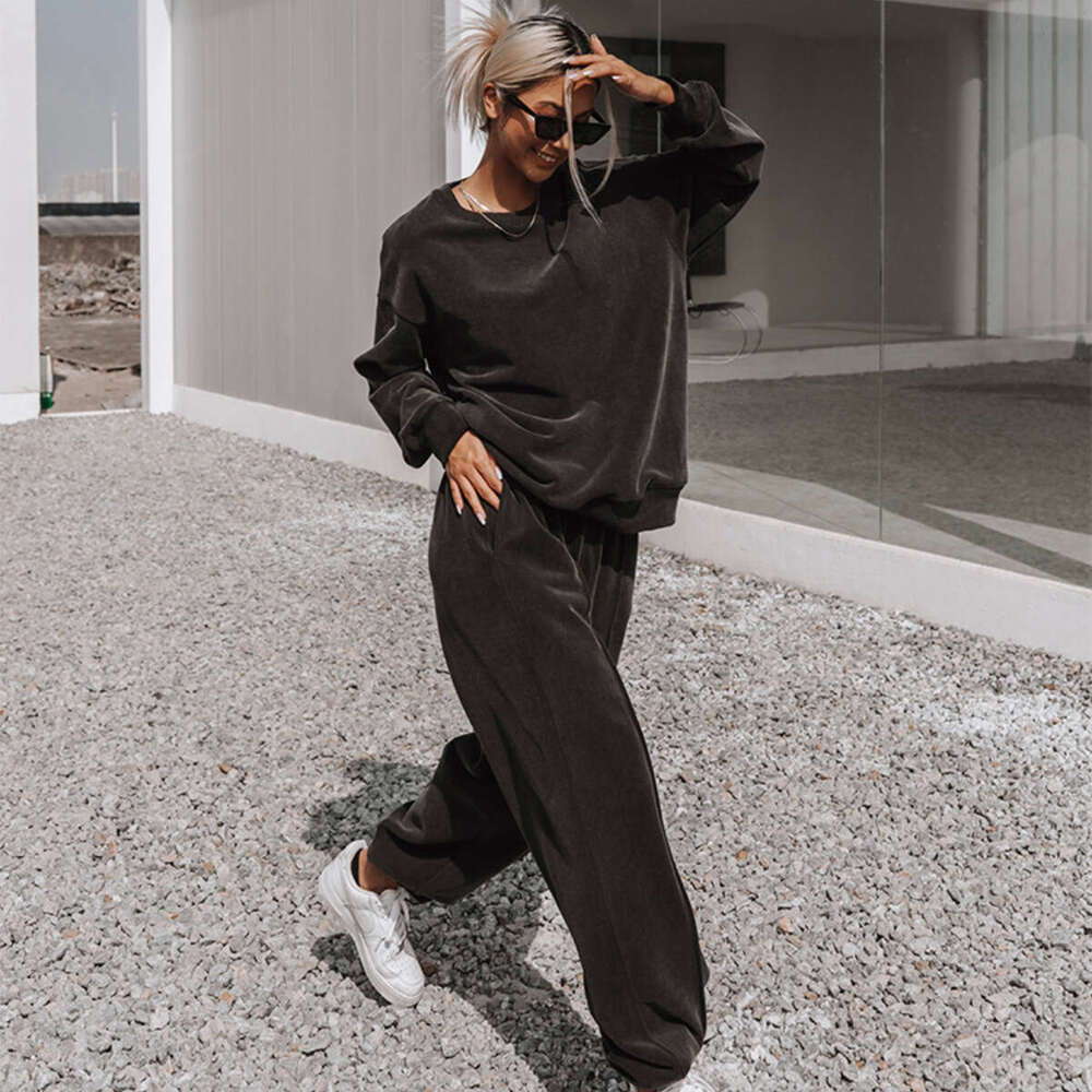 New European American Women's Loose Sports Hoodie Two-Piece Set, Trendy Clothing, Fashionable And Casual Temperament