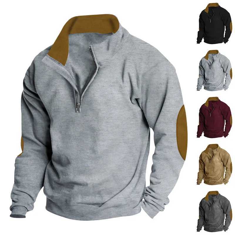 Spring/Summer European Mens Outdoor Casual Embroidered Colorful Vertical Collar Long Sleeve Sweatshirt W241213